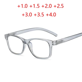 +1.0 +1.5 +2.0 До + 4,0 Извити Крака Анти-синя Светлина Очила За Далекогледство Женски Мъжки Модни Квадратни Очила За Четене, Лупа