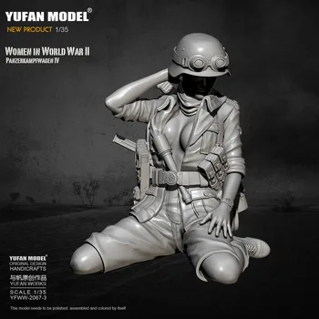 1/35 Yufan Модел Смола Модел на Танк войници красотата самосборный YFWW-2067-3