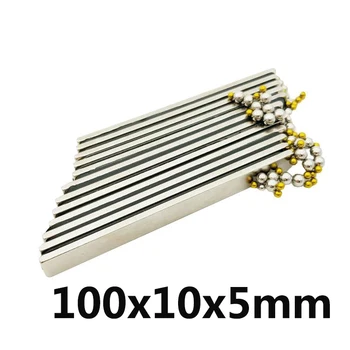 1 ~ 30 бр 100x10x5 мм Мощни ъгловати магнити 100 мм x 10 мм N35 Супер неодимовый магнит 100x10x5 мм Постоянни магнити NdFeB 100*10*5 мм