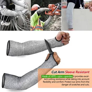 1 чифт Ниво 5 HPPE Cutproof Постоянен Ръкав за Ръце Предпазни Ръкавици за Защита на Ръцете от Пробиви в Строителния Автомобилни Стъкла