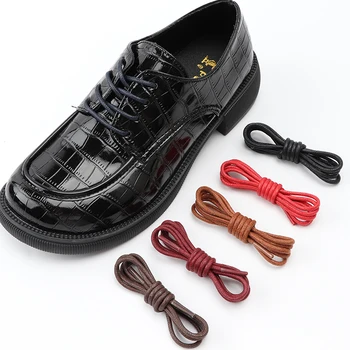 1 чифт памучни вощеных дантели, кръгли Оксфордские на връзки за обувки, шнурове за обувки, Непромокаеми Кожени шнурове, Дължина 60/80/100/120/140/180 см
