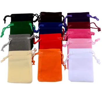 10 бр./лот 5*7 см Цветни Кадифени Торбички за Опаковане на Бижута Дисплей Шнур за Опаковане на Подарък Пакети и пакети
