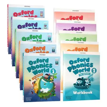 10 книги Оксфордския учебник по естествена правописа Оксфордския свят акустика 5 учебници + 5 работни тетрадки обучение на деца по английски език