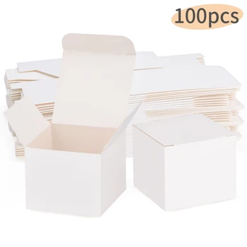 100 бр. /бяла кутия от крафт-хартия, подарък кутия за парти, кутия за да работи, кутия за сватбени партита, Многоразмерный Потребителски Лого