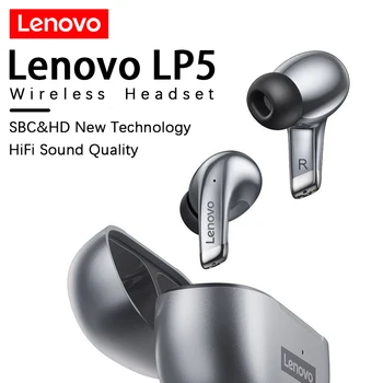 100% Оригинални Lenovo LP5 Безжични Bluetooth Слушалки Hi-Fi Музикални Слушалки С Микрофон Слушалки Спортна Водоустойчива Слушалки 2021New