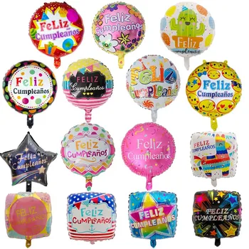 10шт 18 инча Испански Балон От Фолио Feliz Cumpleanos Балони Гелиевый Топка честит Рожден Ден Украса За Парти Балони Балоес