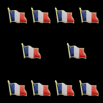 10ШТ Франция Френски Размахивающий Свят Епоксидни Медал Флаг на Ревера на Жени Икона Брошка