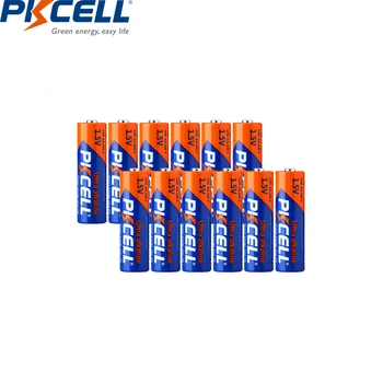 12ШТ PKCELL AA Батерии Алкални Батерии LR6 от 1,5 E91 AM3 MN1500 Суха Батерия Начална pilas 2A AA Baterias Bateria 