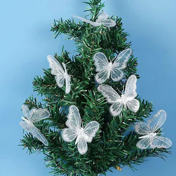 12ШТ Коледно Дърво Пеперуда Клип на Коледна Елха Висулка Пеперуда Клип на Коледна Украса на Коледни Коледни Декорации