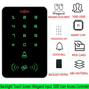 13,56 Mhz RFID Осветление Wiegand Вход Сензорен Екран Безконтактен Карта на Клавиатура за Контрол на достъп EM MF Четец на Карти Отварачка За Брави на Врати