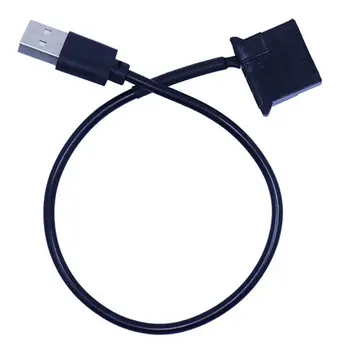 1бр USB-4-пинов Molex Вентилатор захранващ Кабел на Корпуса Кабел-адаптер 4Pin Жена до 5, USB Мъжки USB Кабел-адаптер