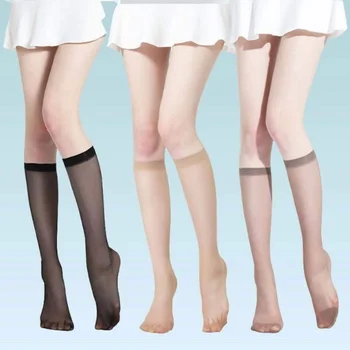 2 двойки/4 бр., тънки чорапи elvet, Чорапи-тръби, Дълги Чорапи, Дамски Чорапогащи над коляното, дамски топли чорапогащи за момичета