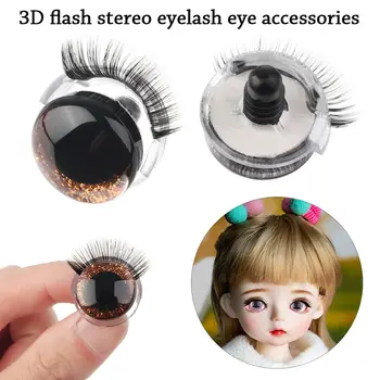 20 мм Изработка на Кукли, Меки Играчки Занаяти Мигащи Очи 3D Очите Аксесоари За Кукли с Миглите на Очите