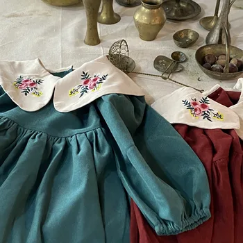 2022 Есен Нова Корейска детски дрехи Есен облекло Бебешки дрехи за момичета гимназия Принцеса Рокля