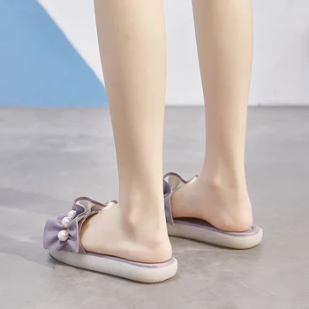 2022 Кожени чехли за жени през лятото да се носят сухожилията меки плажни обувки T-007