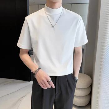 2022, Лятна Тънка Поло в корейски стил, Однотонная тениска с Къси ръкави, Основни Универсални Капаци