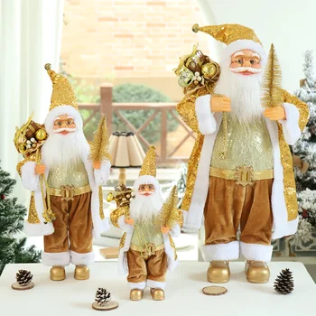 2023 Навидад Голяма Кукла на Дядо Коледа декорация на Коледна Украса За Дома Коледна Статуетка за Подарък, Коледни Вечерни Аксесоари Натальный Подарък