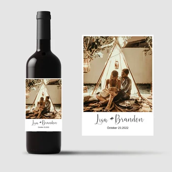 20pcs Потребителска Печат на Снимки Сватба Етикет На Бутилка Вино за Персонализация на Дизайн на Етикети На Покани Рожден Ден на Винени Етикети