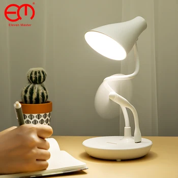 24 светодиоди -Led настолна лампа с регулируема яркост с USB порт за зареждане, гъша шия, 3 режима на осветление с няколко нива на яркост