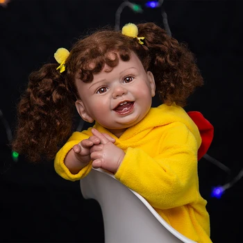 27-Инчов Кукли Реборн Тъкан на Тялото Детски Кукли Реалистична Реалистична Усмивка Кукли за Малки Момиченца Bonecas Bebe за Деца, Играчки За Деца Подаръци