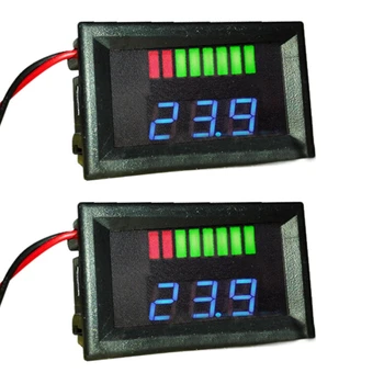 2X12 В КИСЕЛИННО-Оловен Индикатор за Капацитет на Батерията Индикатор за Нивото на Зареждане Led Тестер Син Волтметър