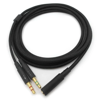 3,5 мм Универсален детска слушалки 2 в 1 Аудио-Удлинительный кабел за слушалки HyperX Cloud II / Alpha-/ Cloud Flight / Core