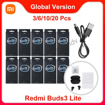 3/6/10/20 Бр Кабел Xiaomi Redmi Рецептори 3 Lite TWS Bluetooth 5,2 Слушалки Слушалки IP54 Life Mi Ture Безжични слушалки 3 Младежки