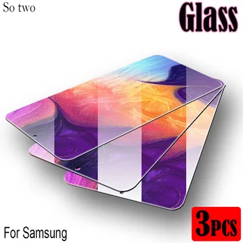 3 бр. Пълно покритие От Закалено стъкло За Samsung Galaxy A40 A50 A70 Защитно фолио за екран За Samsung M20 M30 A20 A30 A50 A80 A60 A90 на рим Стъкло