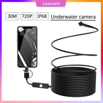 30 М USB Мини Подводница Ендоскопска Камера Авто Ендоскоп 720 P IP68 Водоустойчив Бороскоп за Риболов на лед за Мобилни Телефони Android