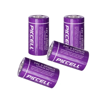 4 бр. PKCELL 19ah ER34615 34615 3,6 В Размер на 34,2X61,5 мм, 19000 ма Неперезаряжаемые батерии D LiSOCl2 литиеви батерии на 10 години