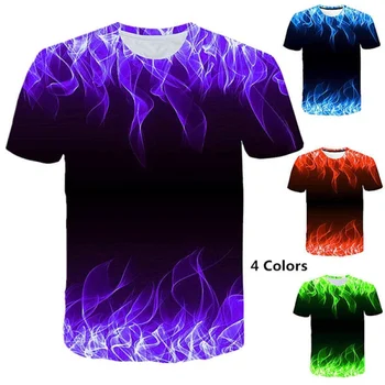 4 Цвят, Мъжки тениски с 3D Принтом, Къс Ръкав, О-образно деколте, Ежедневни Хипстерская Свободна Тениска Мъжка Лятна Риза XS-5XL
