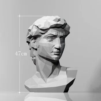 47 см Гипс Дейвид Книжен Модел 3D Триизмерна Хартиена Модел Представлява САМ Творчески Декорации, Ръчно изработени Образователни Подаръци