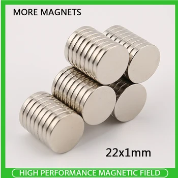 5 ~ 150 бр 22x1 мм Силен Цилиндър Редкоземельный магнит 22 mm x 1 mm В Хладилник Кръгли Неодимови магнити 22x1 мм N35 Магнитни 22 * 1 мм