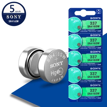 5 бр. За Sony 337 SR416SW бутон батерии 1,55 В монета Батерия от Азотен Сребро LR416 623 D337 V337 SP337 Часовници Играчка на Батерии