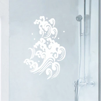 60x36 см Морските вълни Винилови Стикери за Стени за баня, стъклени Вълна за декорация, JP005