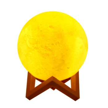 8/20 см Лунна Светлина LED нощна светлина 3D Творчески Мини Лунен Лампа Настолна Лампа Декор Тела Със Стойка лека нощ Детски Подарък