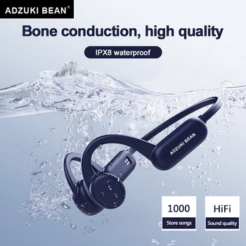 Adzuki bean Костната проводимост Bluetooth-съвместими Слушалки IPX8 За плуване IPX4 Водоустойчив Слушалки Вградени безжични слушалки и 8 Gb