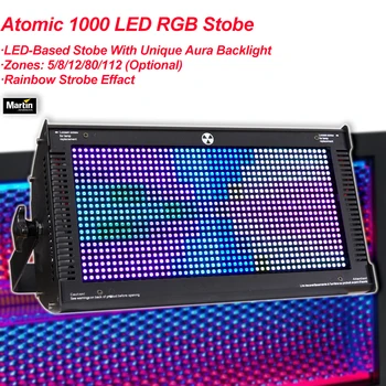 Atomic 1000LED W RGB DMX Стробоскоп/Стробоскоп Светлини са Подходящи За Дискотеки, DJ Party Ефект 240 W Стробоскоп Осветление Светкавица Обзавеждане