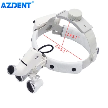 AZDENT Стоматологични LED Фарове лента за глава с Лупа и LED Светлинни Бинокулярна Лупа 3,5 X-R Регулируеми Стоматологични Инструменти
