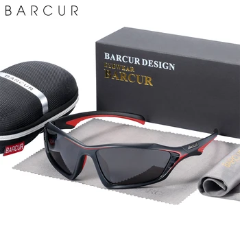 BARCUR TR90 Рамка за Марката Дизайн на Спортни Мъжки Слънчеви Очила Поляризирани Очила Дамски Очила За Шофиране Огледално Нюанси UV400