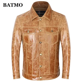 BATMO 2021 ново записване, мъжки якета от естествена телешка кожа, палта от естествена кожа, голям размер S-4XL 024