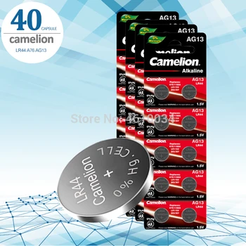 Camelion 40 бр. 1,5 Бутон на батерията lr44 Литиеви Батерии за монети A76 AG13 G13A LR44 LR1154 357A SR44 100% Оригинал
