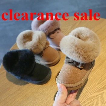 Claladoudou 11,5-15,5 см, маркови топли плюшени зимни обувки за деца, Зимните обувки от естествена кожа със сладка пеперуда, вечерни зимни обувки за Деца