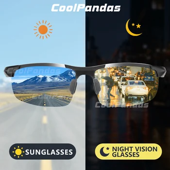 CoolPandas Мъжки Алюминиево Магниевые Фотохромичните Слънчеви Очила Поляризирани Слънчеви Очила Хамелеон За Управление на Ден за Нощно Виждане gafas de sol