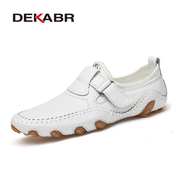 DEKABR/ Модни мъжки обувки-лоферы От естествена кожа, Меки и удобни мокасини Без закопчалка, Мъжки Ежедневни обувки, Ръчно изработени, Луксозни...