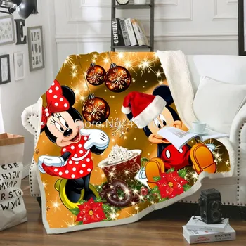 Disney Minnie Мики Mosue Коледни Подаръци Детско Плюшевое Одеяло, Покривка за Дивана, Покривки за Единично Легло, Спално Бельо за Момчета И Момичета, Деца