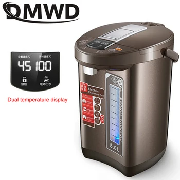DMWD 5L Топлоизолационна Електрическа Кана с Чайник От Неръждаема Стомана С Постоянна Температура на Загряване на Бойлер За Топла Вода Нагревател Бутилка