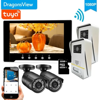 Dragonsview 1080P Wifi Безжичен видео домофон звънчева Камера Системата за Сигурност на Достъп До Вратата на Hristo Smart 7-Инчов Сензорен Екран с Дистанционно Управление