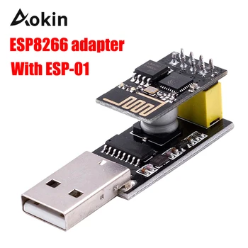 ESP01 Програмист Адаптер UART GPIO0 ESP-01 ESP-01S Adaptaterr CH340G USB за ESP8266 Сериен Безжичен Wifi Модул Заплати на Предприемача