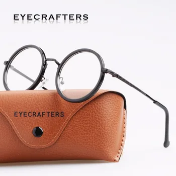 Eyecrafters Ретро Дамски Кръгли Рамки За Очила С Високо Качество, Мъжки И Женски Прозрачни Лещи Оптични Рамки За Очила, Рамки За Очила Реколта